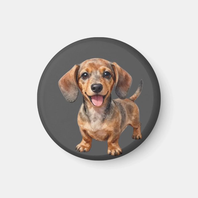 Íman Filhote feliz de Dachshund (Frente)