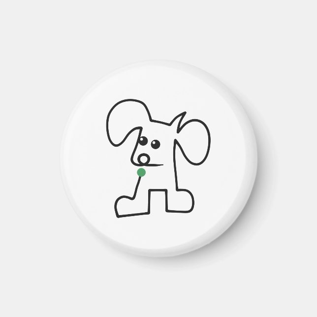 Íman Filhote Fofo Uma Linha Com Uma Bola Verde (Frente)