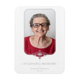 Íman Filigree Funeral Cinza Ornamental Lace Effect Phot