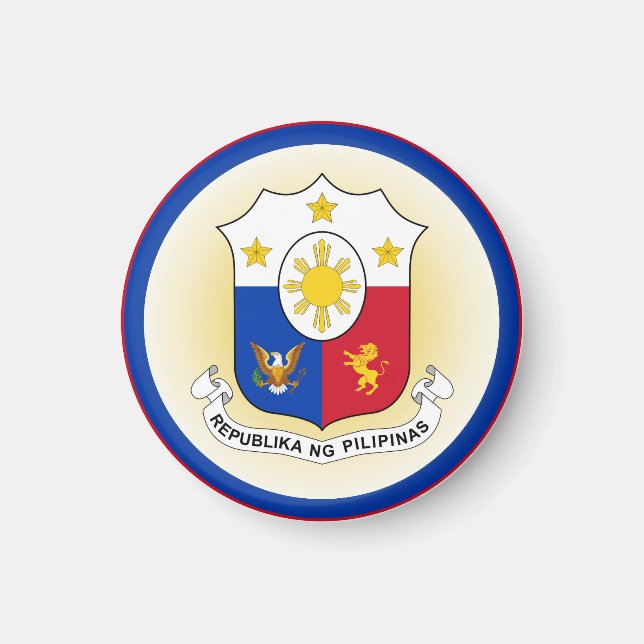 Íman Filipinas Casaco de Forma do Círculo de Armas (Frente)