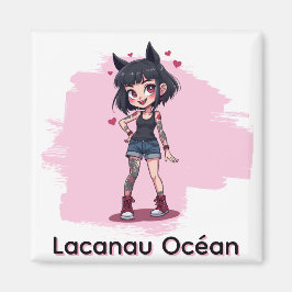 Íman Fille aux tatouages style cartoon