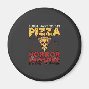 Íman Filmes de Terror de Pizza Halloween Caveira Morceg