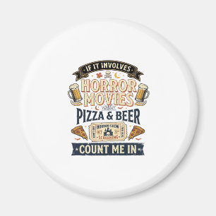 Íman Filmes de Terror Pizza Cerveja Divertido Halloween