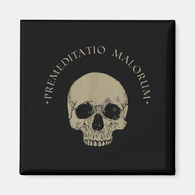 Íman Filosofia Estática Premeditação Malorum Skull Stoi (Frente)