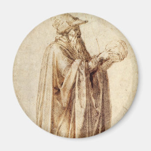 Íman Filósofo grego com crânio humano por Michelangelo