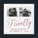 Íman Finalmente Casamento Minimalista 2 Foto Salvar Dat<br><div class="desc">Valeu a pena esperar e agora você está finalmente pronto para enviar suas datas de salvamento! Esses casamento minimalistas, exceto a data em que ímanes são perfeitamente simples, mas super modernos. Personalize facilmente o design, adicionando suas próprias fotos, nomes e data de casamento. Itens correspondentes podem ser encontrados na coleção....</div>