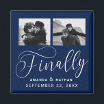 Íman Finalmente Casamento Minimalista 2 Foto Salvar Dat<br><div class="desc">Valeu a pena esperar e agora você está finalmente pronto para enviar suas datas de salvamento! Esses casamento minimalistas, exceto a data em que ímanes são perfeitamente simples, mas super modernos. Personalize facilmente o design, adicionando suas próprias fotos, nomes e data de casamento. Itens correspondentes podem ser encontrados na coleção....</div>