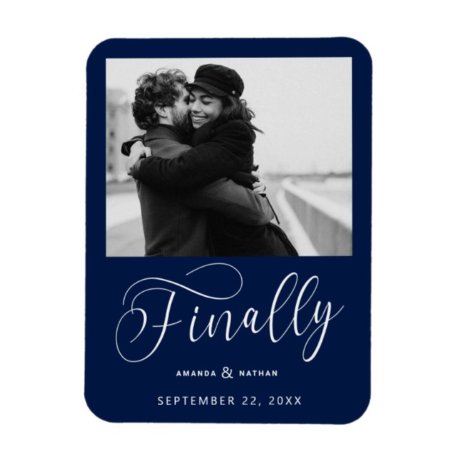 Íman Finalmente, Foto de Casamento Minimalista Salvar a (Vertical)
