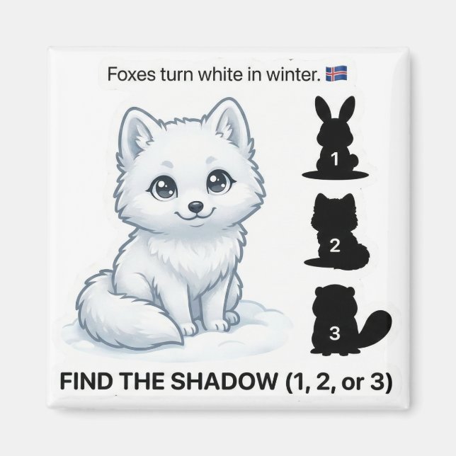 Íman Find the Shadow – Arctic Fox Learning Magnet (Frente)