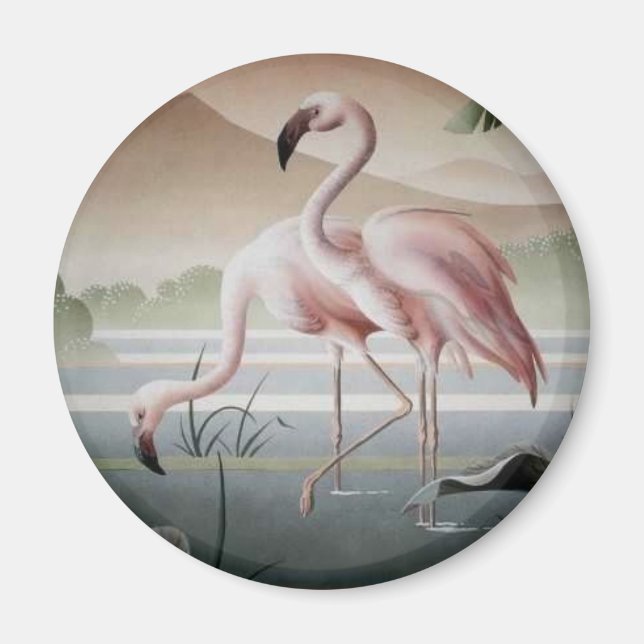 Íman Fine at Pink Flamingo Magnet (Frente)