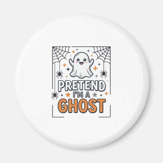 Íman Fingir Que Sou um Fantasma Halloween Fofo (Frente)