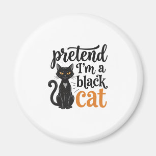 Íman Fingir que sou um gato preto de Halloween Camisa d