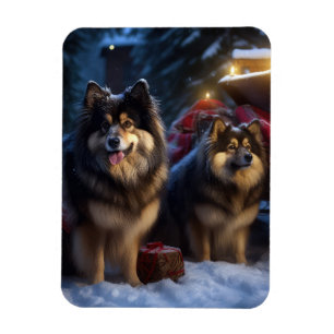 Íman Finnish Lapphund Neve Trenó Natal Decoração de Nat