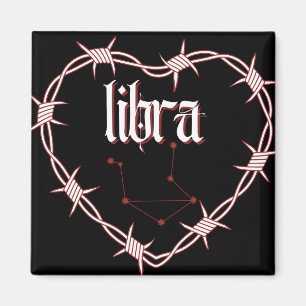 Íman Fio de Barbed Estético Gótico Constelação de Libra