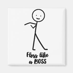 Íman Fio Dental Como Um Chefe Boneco de Palito Doodle P