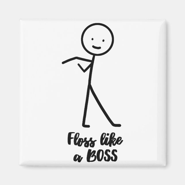 Íman Fio Dental Como Um Chefe Boneco de Palito Doodle P (Frente)