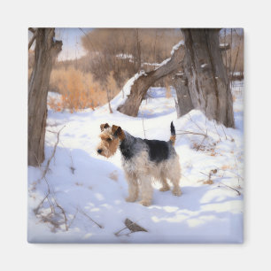 Íman Fio Fox Terrier Deixe-o nevar no Natal