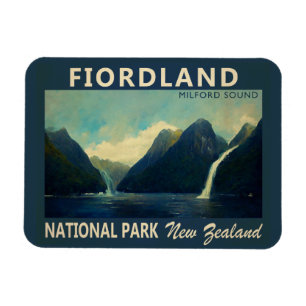Íman Fiordland National Park Nova Zelândia Watercolor