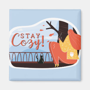 Íman Fique Aconchegante Hygge Outono Folclore Arte Deco