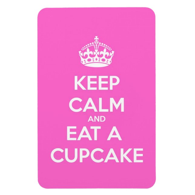 Íman Fique calmo e coma um Cupcake (Vertical)