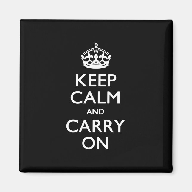 Íman Fique Calmo E Continue Preto (Frente)