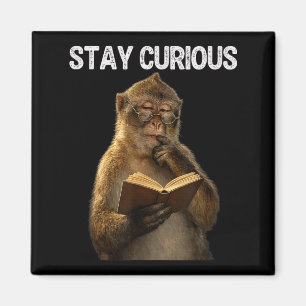 Íman Fique curioso macaco engraçado rato de biblioteca