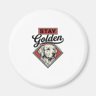 Íman Fique Golden Retriever Design Vetorial de Cão Vint