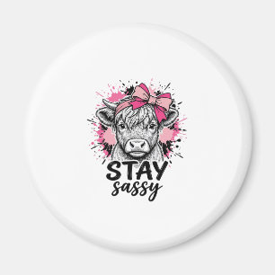 Íman Fique Sassy Vaca Highland Rosa Gravura Vintage Shi
