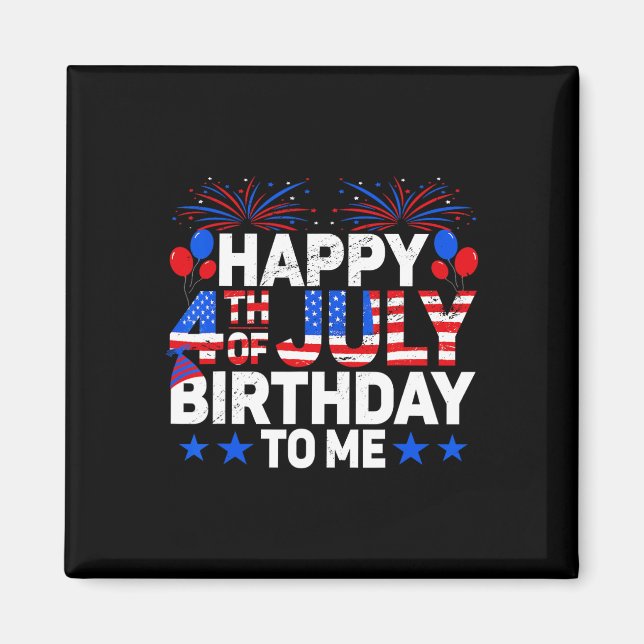 Íman Firecracker Fireworks Usa Flag Happy 4 De Julho B (Frente)