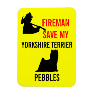 Íman Fireman Personalizado Salve Meu Yorkshire Terrier 