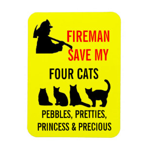 Íman Fireman Salve Meus Quatro Gatos