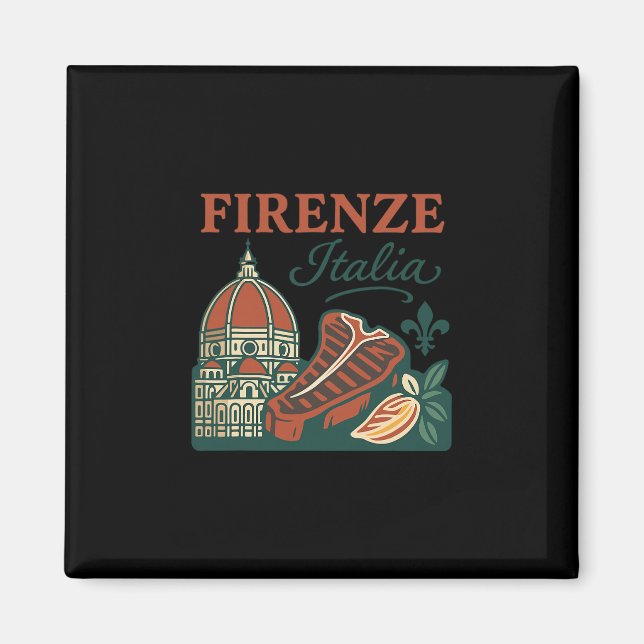 Íman Firenze Itália Lembrança Florença Itália Comida E  (Frente)