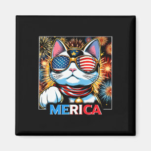 Íman Fireworks Patriótico Maneki Neko Cat Merica
