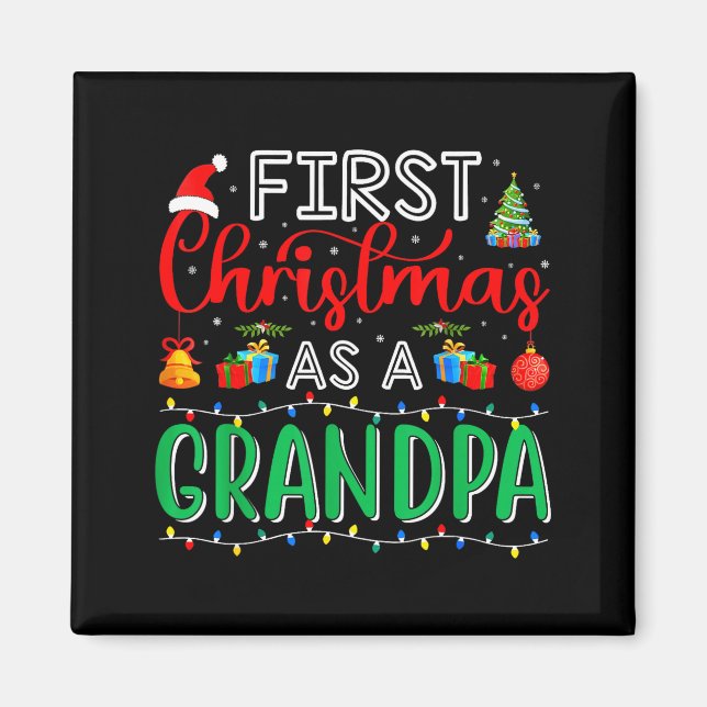 Íman First Christmas As Grandpa Family Matching New Gra (Frente)