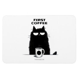 Íman First Coffee Then Meow – Funny Cat Coffee Lover