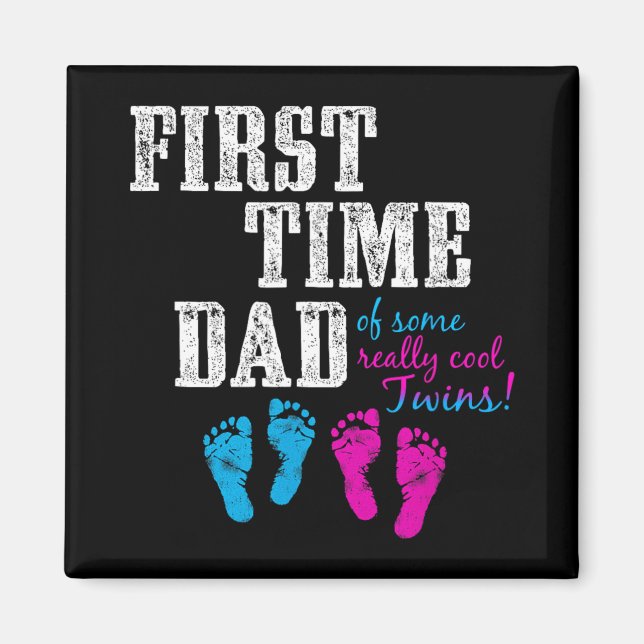 Íman First Time Dad, Daddy Of Bg Twins, Father's Day Gi (Frente)
