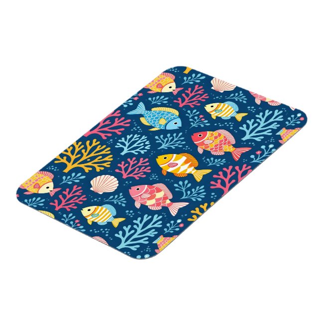 Íman Fish and coral nautical blue (Left Side)