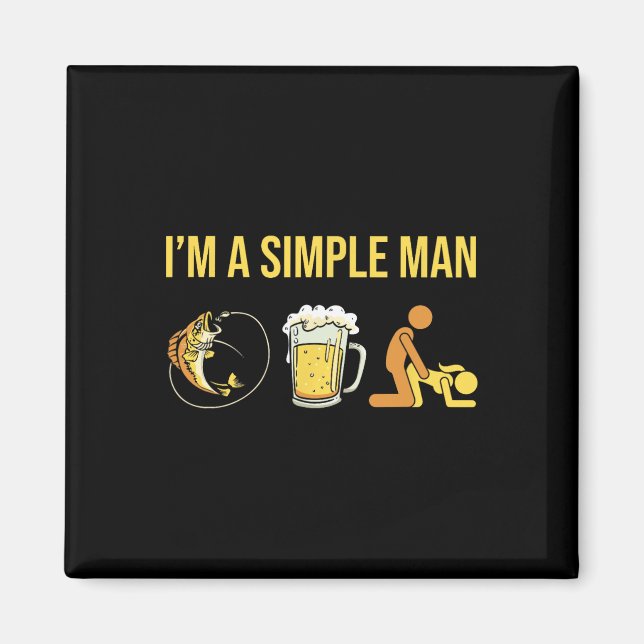 Íman Fisherman - Angler Angling Fishing Im A Simple Man (Frente)