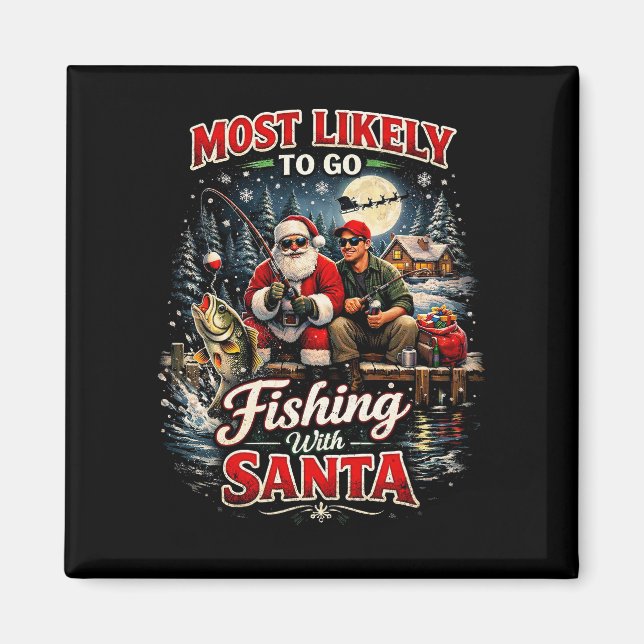 Íman Fishing with Santa (Frente)