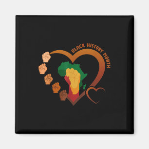 Íman Fist Black History Month Melanin Heart Power Black