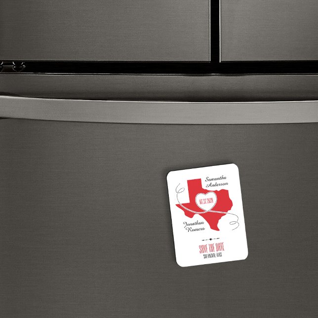 Íman Fita de Curling do Texas Vermelho Salvar a Data (Criador carregado)