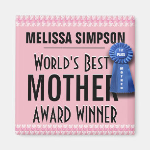 Íman Fita do Melhor Prêmio Mãe do Mundo Personalizado