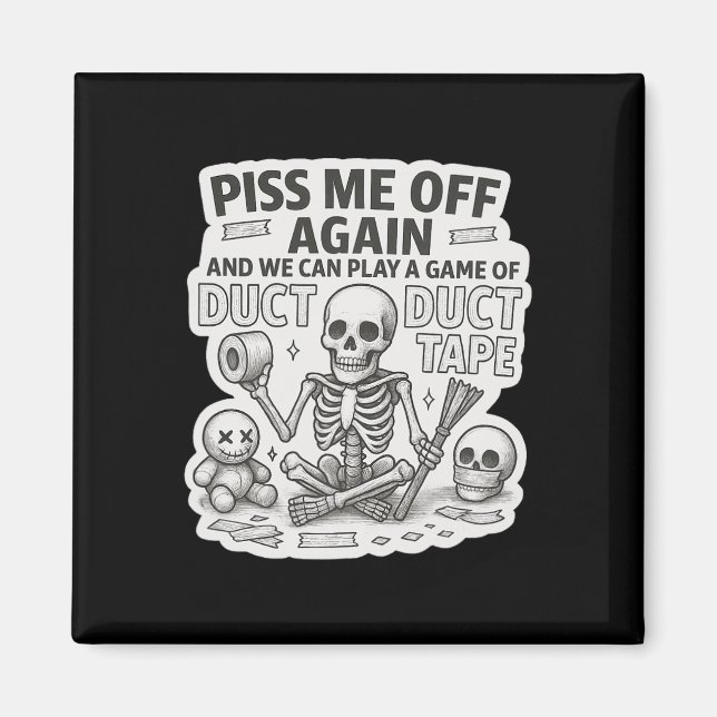 Íman Fita Duct Skeleton Engraçado Halloween Sarcástico (Frente)