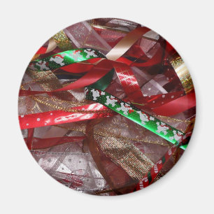 Íman Fitas de Natal Vermelho Verde e Dourado Feriado