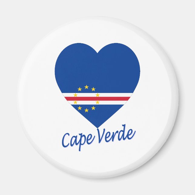 Íman Flag Heart de Cabo Verde (Frente)
