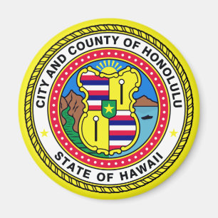 Íman Flag of Honolulu, Hawai’i Magnet
