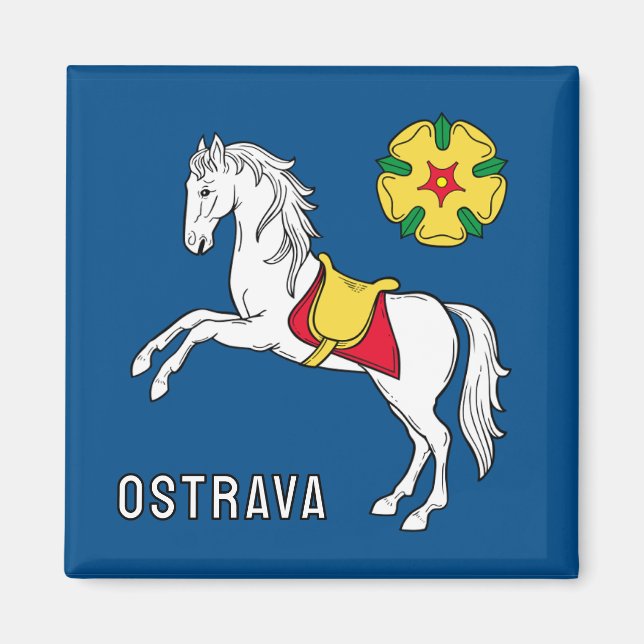 Íman Flag of Ostrava, Czech Republic (Frente)