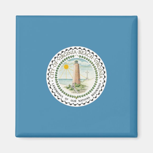 Íman Flag of Virginia Beach (Virginia, EUA) (Frente)