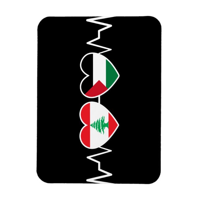 Íman Flags de Unidade Palestina Libanesa Batida. (Vertical)