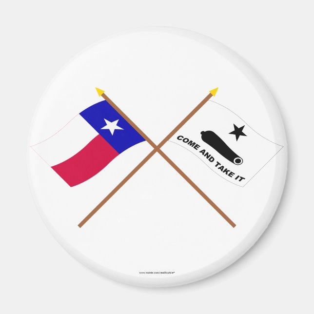 Íman Flags do Texas e de Gonzales cruzados (Frente)